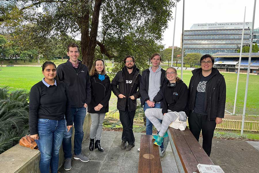 Left to right: Gargi, John, Sophia, Tim, Ben, Alice, and Justin (Celebrating Sophia's graduation, June 2022, USYD)